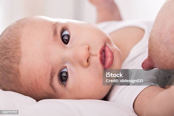 Beautiful Innocence Hungry Baby Sucking Close Up Stock Photo - Download Image Now - Adult, Affectionate, Baby - Human Age