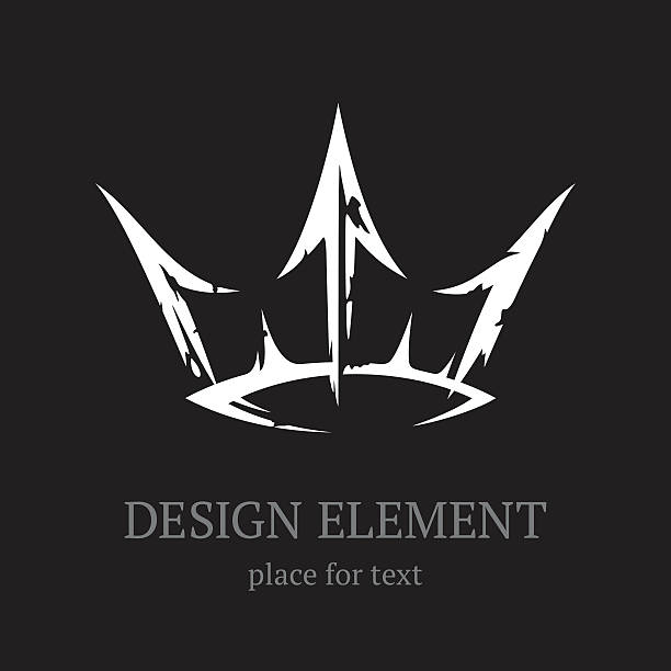Fantastic crown Fantastic vector crown spear icon stock illustrations