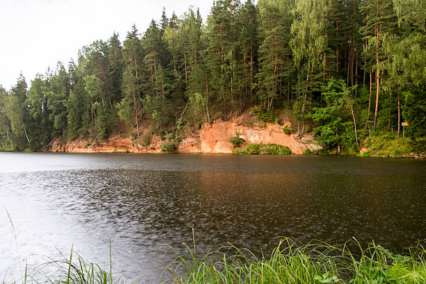 istock sandstone cliffs in the Gaujas National Park, Latvia 530718605