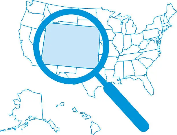 Vector illustration of Magnify Colorado Map