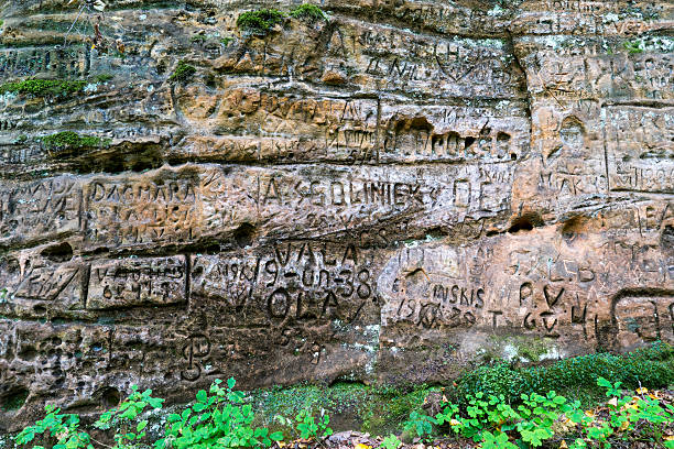 istock ancient sandstone cliffs in the Gaujas National Park, Latvia 530719817