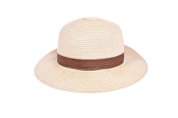 istock Brown straw hat with ribbon isolated on white background 530721539