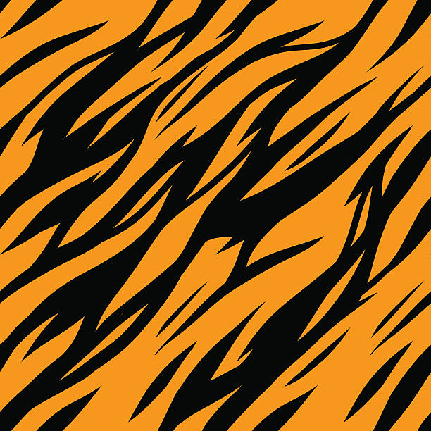 Abstract print animal seamless pattern Abstract print animal seamless pattern. Tiger stripes. Striped repeating background texture - vector artwork zebra stripe pics stock illustrations