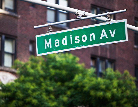 Madison Avenue sign in New York City