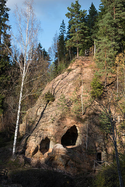 istock ancient sandstone cliffs in the Gaujas National Park, Latvia 530728215