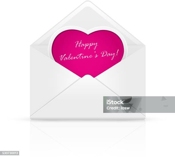 Envelope With Pink Valentines Heart Stock Illustration - Download Image Now - Air Mail, Alphabet, Business
