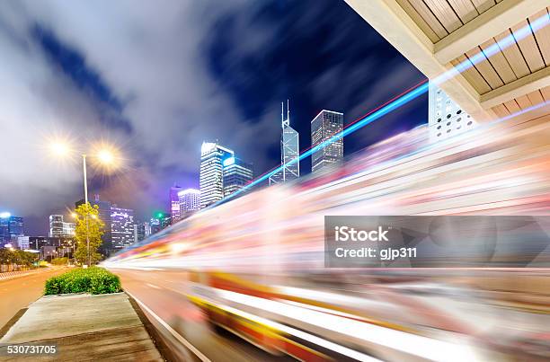 Hong Kong Night View With Car Light Stock Photo - Download Image Now - Activity, Architecture, Asia