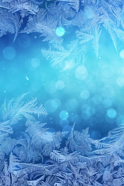 istock Winter night behind frozen window glass 530732883