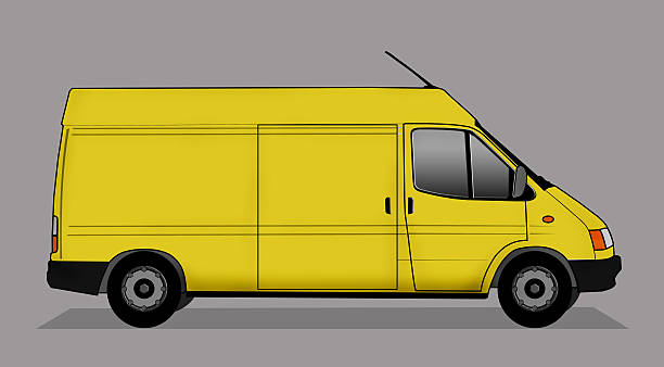 istock Illustration of white delivery car 530732893