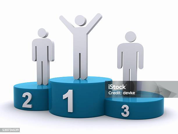 Winners On The Podium Stock Photo - Download Image Now - Achievement, Arranging, Aspirations