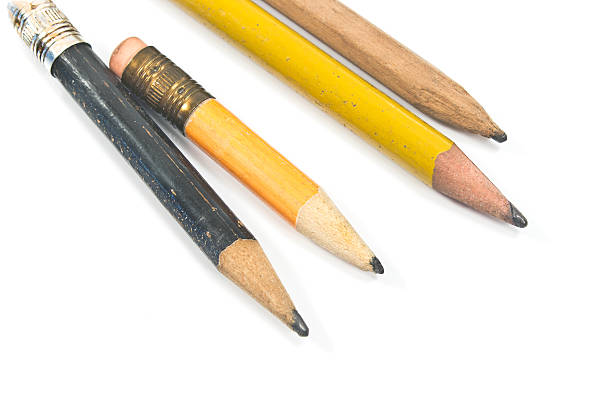 istock Used wooden pencil isolated on white 530734567