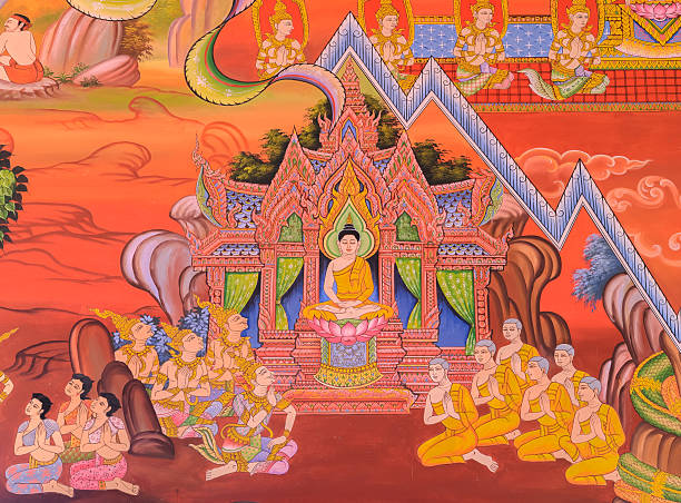 istock Buddhist temple mural painting (The life of Buddha) 530739877