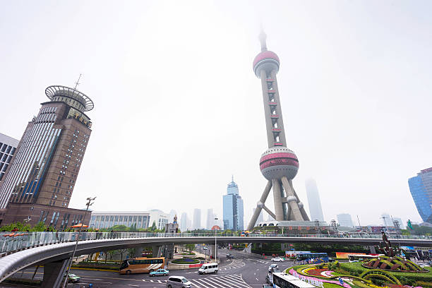 istock Shanghai traffic at Oriental Pearl Tower 530741382
