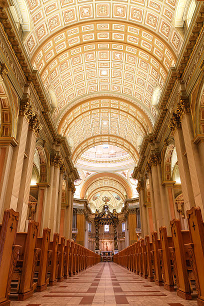 istock Indoor view of might cathedral 530741988