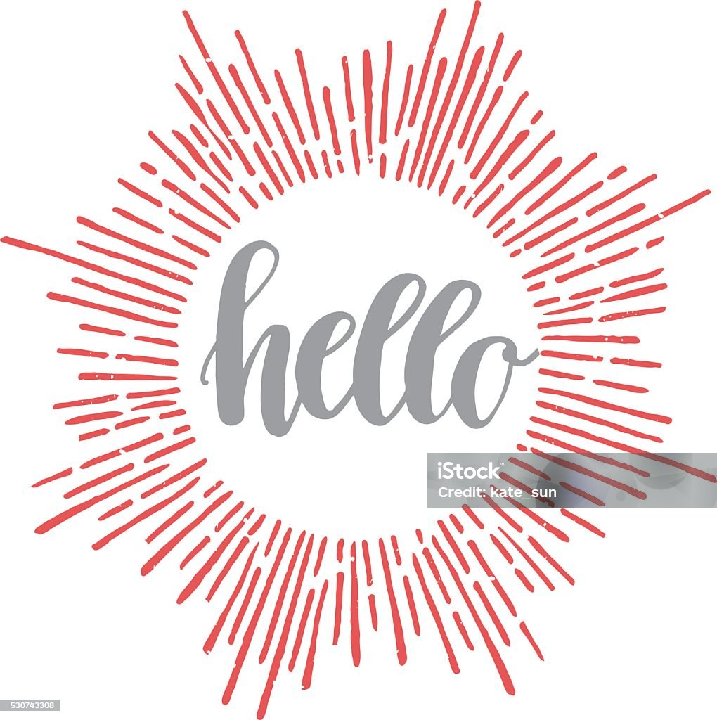 Hand Lettering Hello Again Vector Illustration Hand Lettering Hello Stock Illustration - Download ...