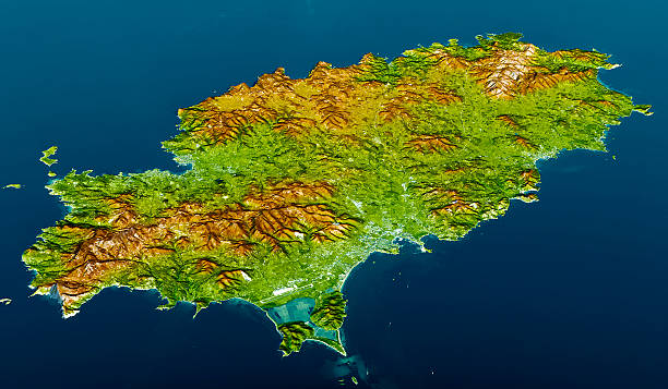 istock Ibiza Island Topographic Map 3D View Color 530743406