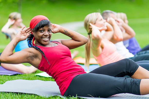 istock Outdoor yoga 530744317
