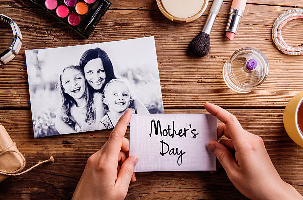 istock Mothers day composition. Black-and-white picture and make up pro 530745048
