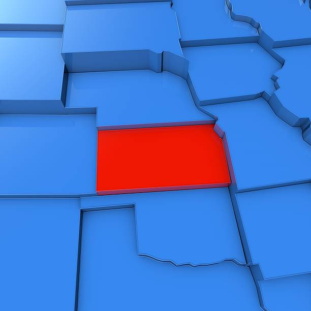 istock USA map with kansas state highlighted in red 530745158