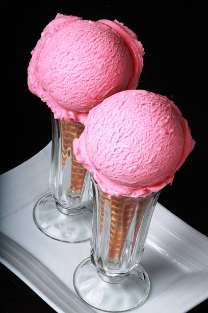 istock Coned Strawberry Ice Cream in Glass 530745232