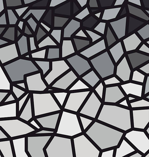 ilustrações, clipart, desenhos animados e ícones de preto e branco trencadís - mosaic glass tile modern art