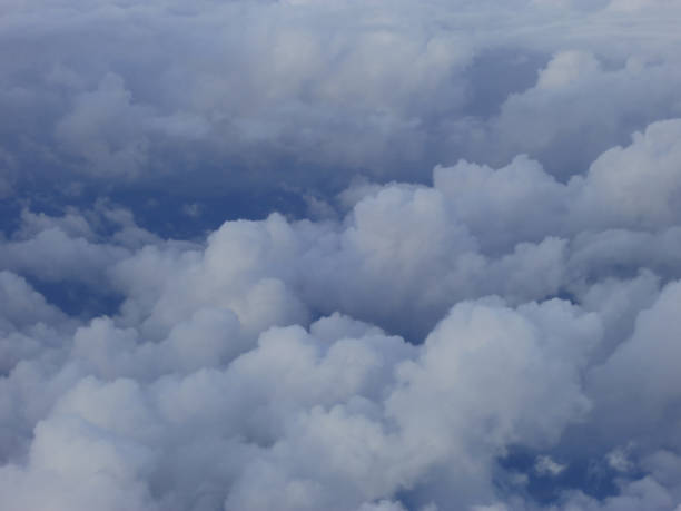 istock Aerial photo with grey cumulus clouds 530745304
