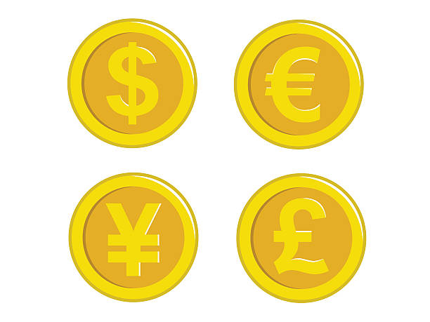 münze icon-set - coin one pound coin british currency stack stock-grafiken, -clipart, -cartoons und -symbole