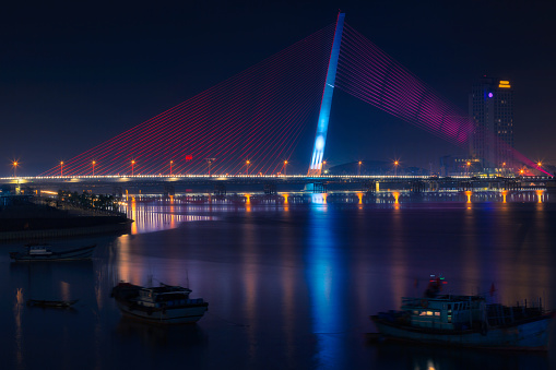 Cityscape of Tran Thi Ly bridge in Danang, Vietnam