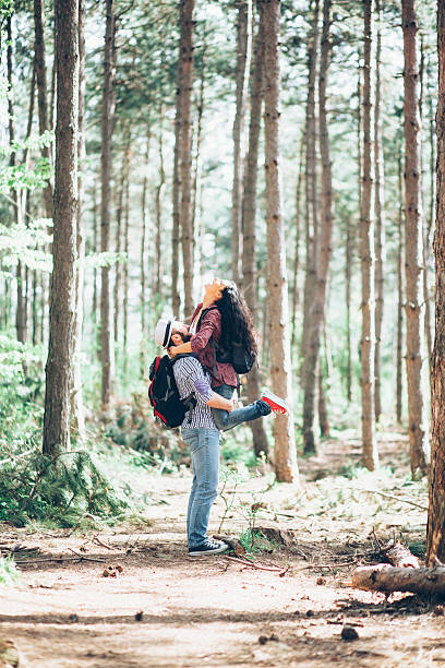 istock Man picking up his girlfriend at the forest 530749496
