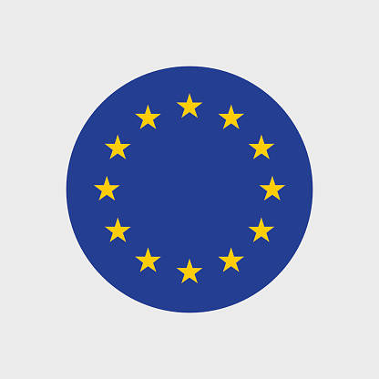 Set of vector icons with European Union flag