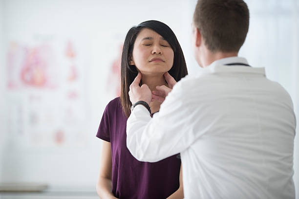 istock Doctor Checking a Woman's Lymph Nodes 530750322