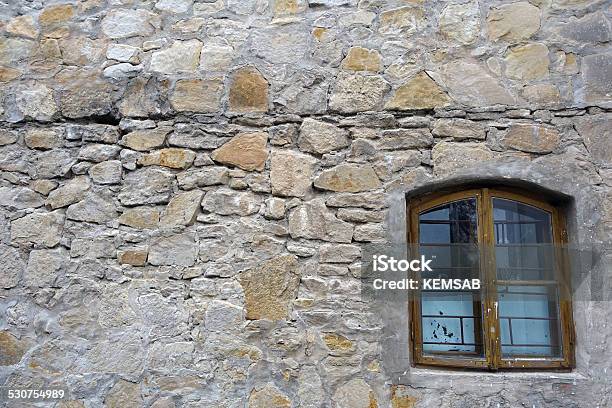Old Brick Wall With Window Stock Photo - Download Image Now - Backgrounds, Brick, Brick Wall