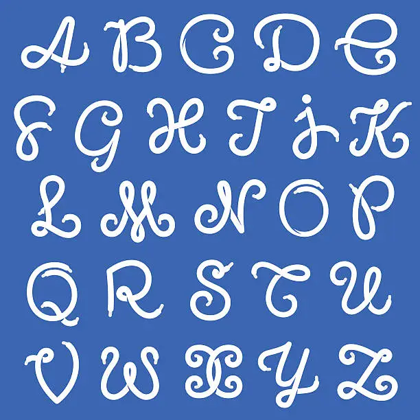 Vector illustration of Shoe lace alphabet letters