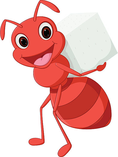 Happy ant cartoon carrying sugar Vector Illustration of Happy ant cartoon carrying sugar  ant clipart pictures stock illustrations