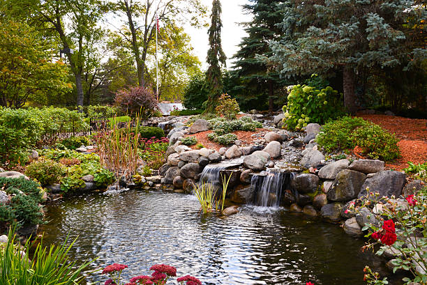 istock Peaceful and Colorful Church Garden during Fall 530757143