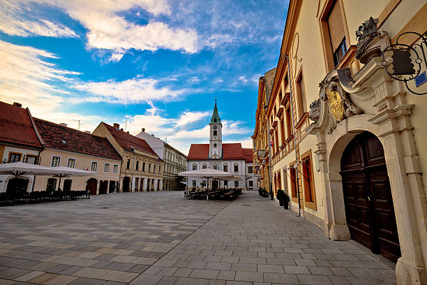 istock Varazdin baroque architecture in town center 530758224