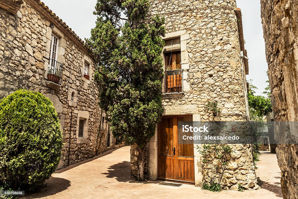 Sant Marti Empuries Detail of Sant Marti Empuries village, Costa Brava. Ancient Stock Photo