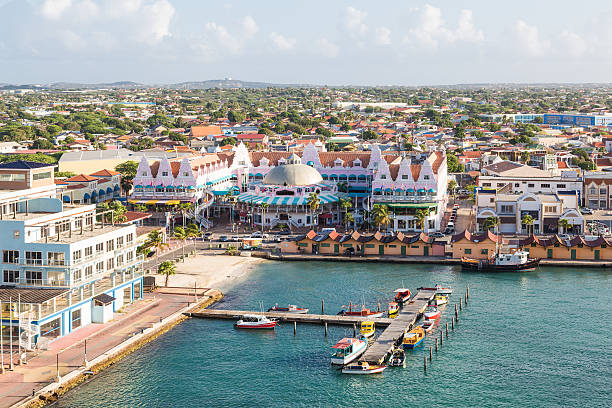 Colorful buildings in Oranjestad on the island of Aruba