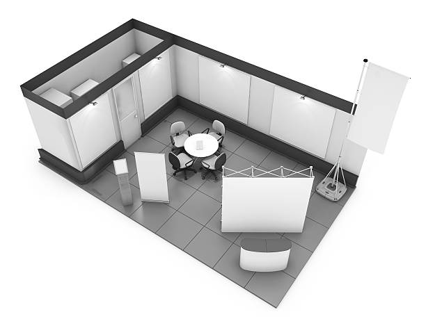 istock Blank trade show booth mock up. 3D rendering 530759928