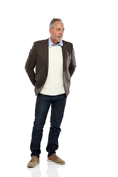 Relaxed mature man looking away at copyspace