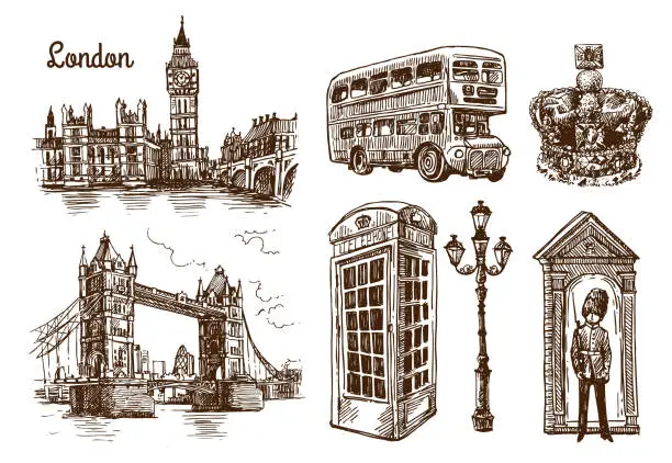 Vector illustration of london sketch illustration