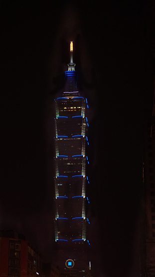 Taipei, Taiwan - June 26, 2014: taipei 101 landmark building at night