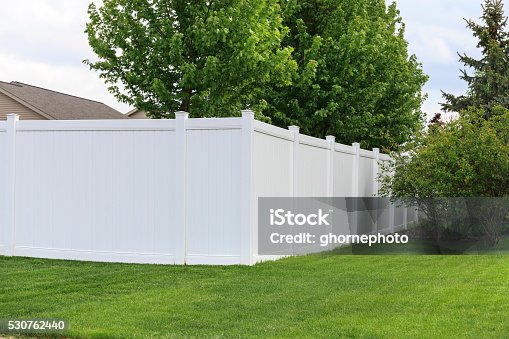 istock White vinyl fence 530762440