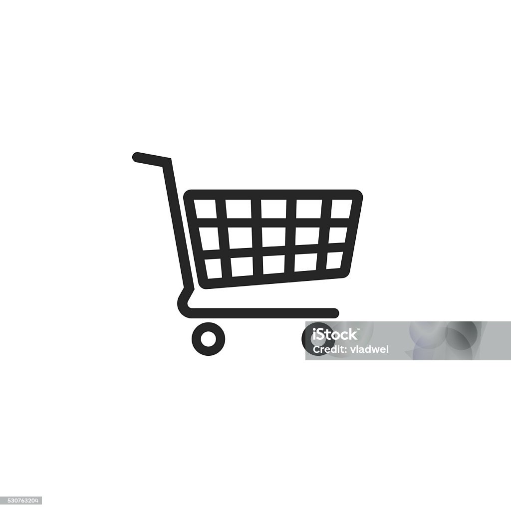 vecteur icône panier d’achats, un supermarché chariot pictogramme - clipart vectoriel de Caddie libre de droits