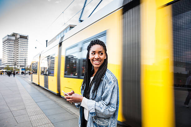 Young woman walking in Berlin - Alexanderplatz
