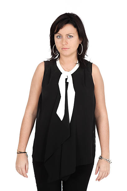 Beautiful woman doing different expressions in different sets of clothes