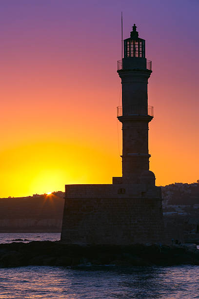 istock Lighthouse at sunrise, Chania, Crete, Greece 530764552