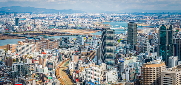 Fukuoka Tower - South West View of Neighborhood and Expressway - 35mm