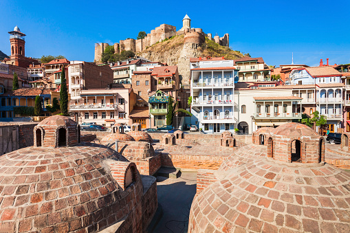 Abanotubani is the ancient district of Tbilisi, Georgia, known for its sulfuric baths. Abanotubani is located at the bank of the Mtkvari (Kura) River.