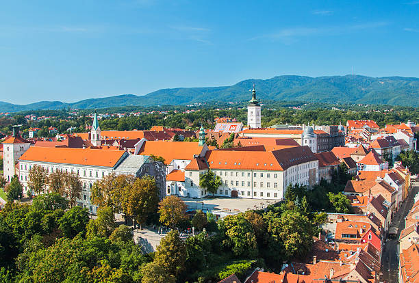 istock Panoramic view of upper town in Zagreb, Croatia 530766076